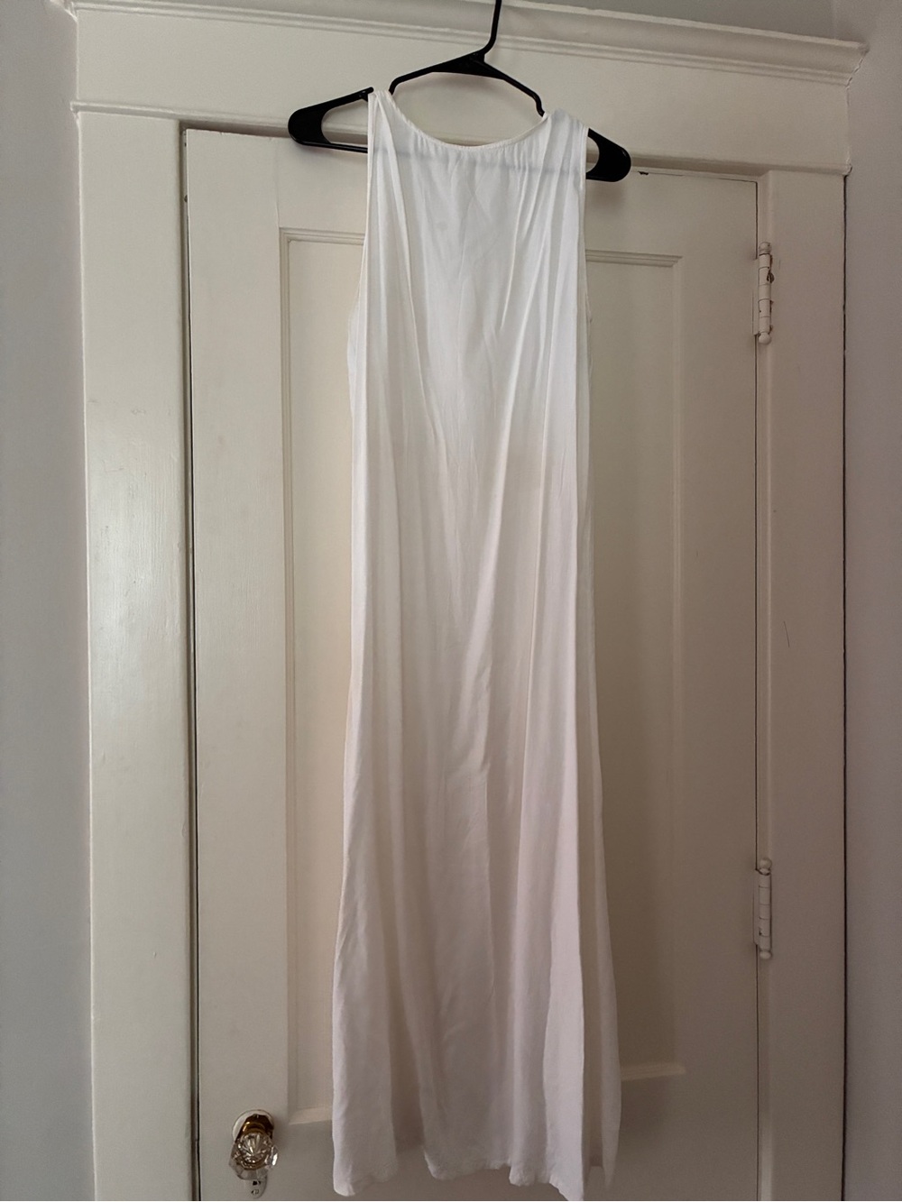 White Sleeveless Maxi Dress with slit